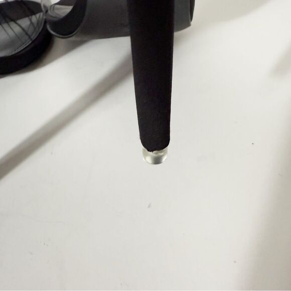 BLACK SUEDE STUDIO Trinity Satin Leather Ostrich Feather Black Sandals Size 10 - Picture 8 of 9